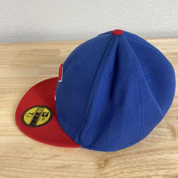New Era Chicago Cubs 59FIFTY C Red Bill Blue Cap Fitted Men’s Size: 7 1/4 Hat - Picture 5 of 8